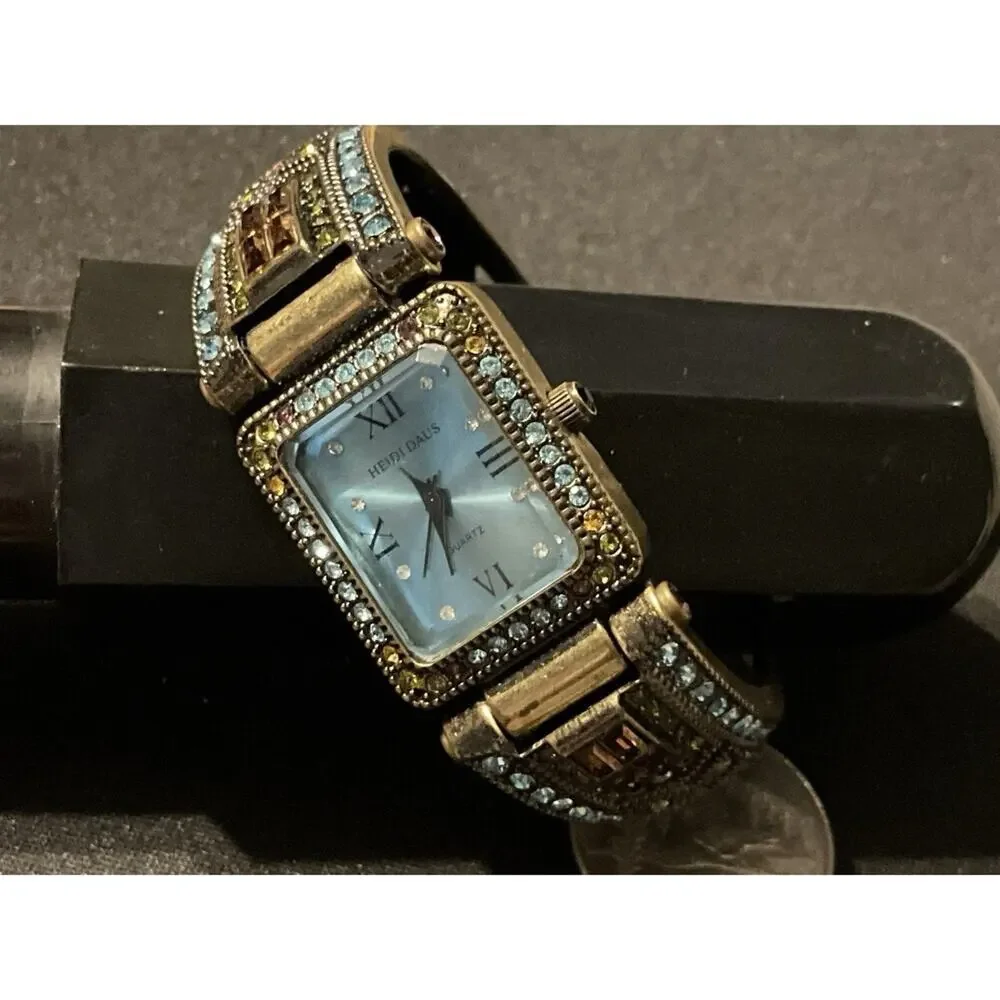 Heidi Daus Rhinestone Hinged Band Watch, Needs Battery